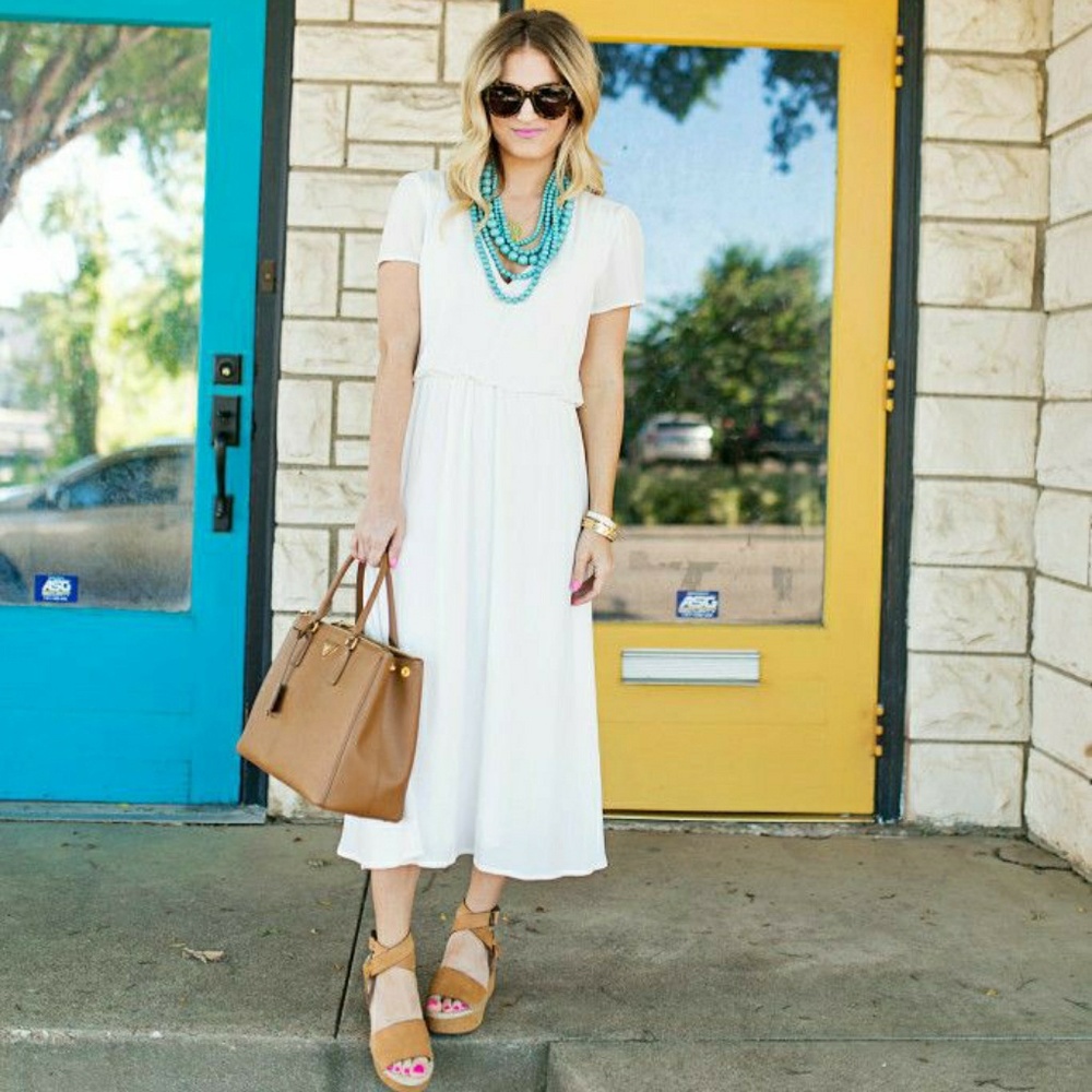 White midi dress